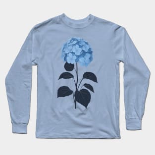 Blue Hydrangea Botanical Art Long Sleeve T-Shirt